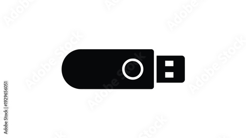 usb flash drive icon silhouette isolated portable data storage device symbol for technology memory transfer and backup illustration