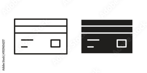 Credit card icons collection glyph and mixed vector Illustrations