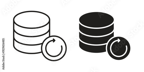 Data backup icons collection glyph and mixed vector Illustrations