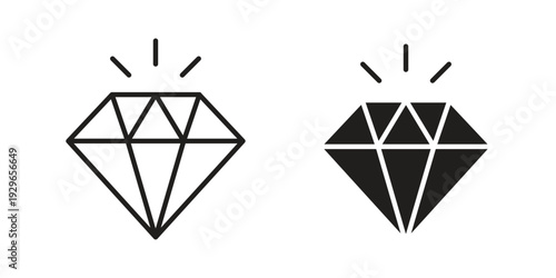Diamond icons collection glyph and mixed vector Illustrations