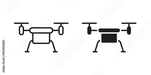 Drone icons collection glyph and mixed vector Illustrations