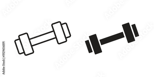 Dumbbell icons collection glyph and mixed vector Illustrations