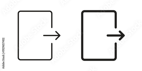 Exit icons collection glyph and mixed vector Illustrations