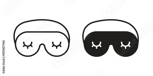 Eye mask icons collection glyph and mixed vector Illustrations
