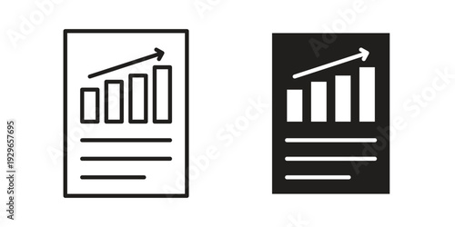 Financial report icons collection glyph and mixed vector Illustrations