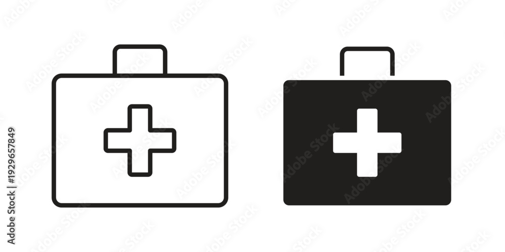 Fototapeta premium First aid icons collection glyph and mixed vector Illustrations