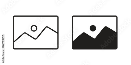 Gallery icons collection glyph and mixed vector Illustrations