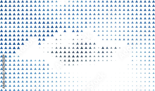 An abstract pattern of small blue and green triangles forms a visually appealing and dynamic background. isolated on transparent background, Vector, illustration