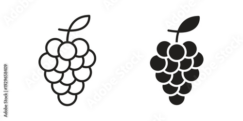 Grapes icons collection glyph and mixed vector Illustrations