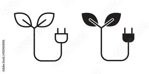 Green energy icons collection glyph and mixed vector Illustrations