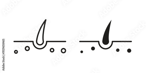 Hair icons collection glyph and mixed vector Illustrations