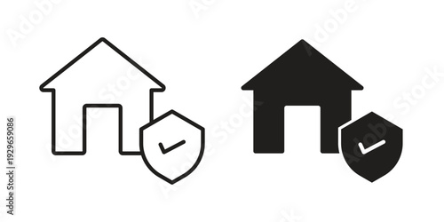 Home insurance icons collection glyph and mixed vector Illustrations