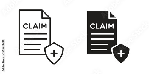 Insurance Claim icons collection glyph and mixed vector Illustrations