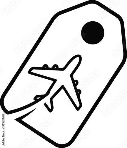 Airplane taking off from a tag