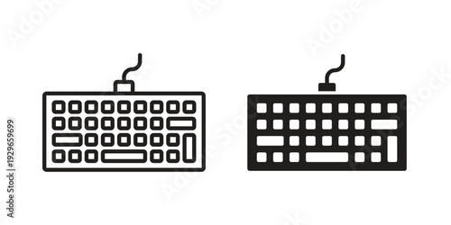 Keyboard icons collection glyph and mixed vector Illustrations