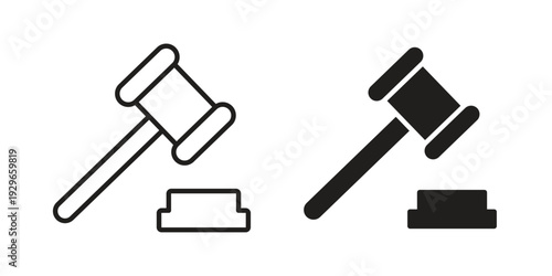 Law icons collection glyph and mixed vector Illustrations