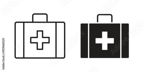 Medical kit icons collection glyph and mixed vector Illustrations