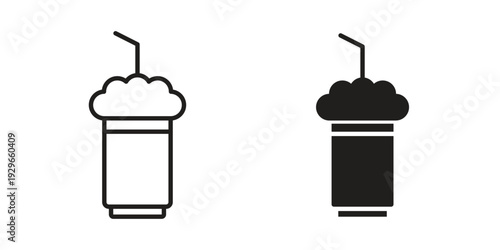 Milkshake icons collection glyph and mixed vector Illustrations
