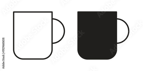 Mug icons collection glyph and mixed vector Illustrations