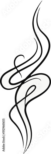 Elegant flowing black lines on a white background, abstract artistic design