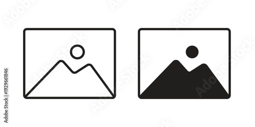 Picture icons collection glyph and mixed vector Illustrations