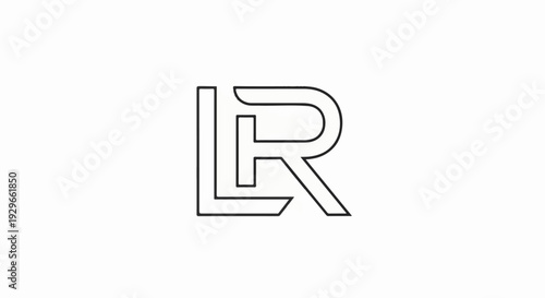 Stylized outline of letters L and R, forming a graphic monogram