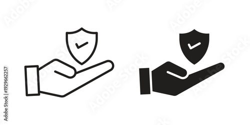 Policyholder icons collection glyph and mixed vector Illustrations