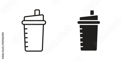 Protein shake icons collection glyph and mixed vector Illustrations