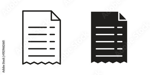 Receipt icons collection glyph and mixed vector Illustrations