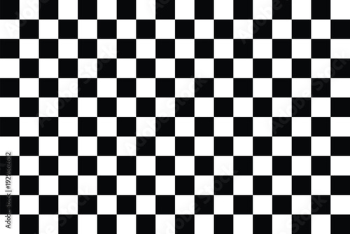 Checkered pattern with black and white squares isolated on transparent background