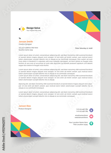 Elegant Brand Identity Letterhead Colorful