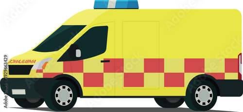 Emergency response vehicle angled front side view illustration