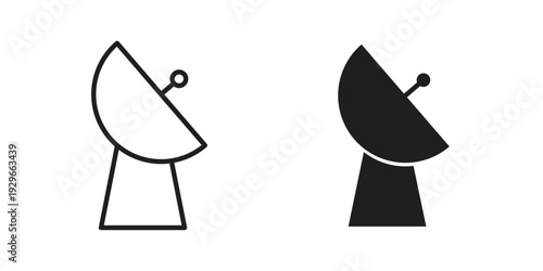 Satellite dish icons collection glyph and mixed vector Illustrations