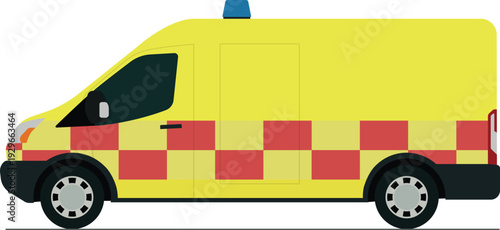 Emergency response vehicle flat side view illustration