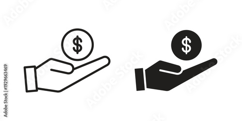 Savings icons collection glyph and mixed vector Illustrations