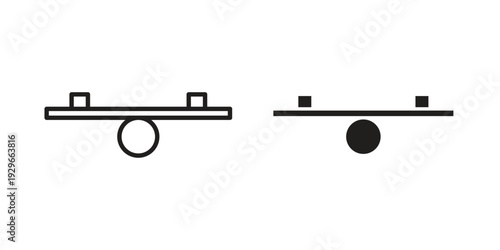Seesaw icons collection glyph and mixed vector Illustrations