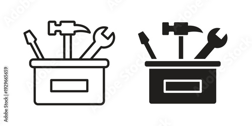 Toolbox icons collection glyph and mixed vector Illustrations