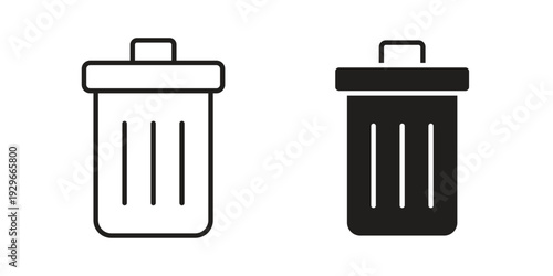 Trash icons collection glyph and mixed vector Illustrations