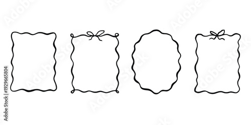 Collection of decorative hand-drawn frames and borders in various shapes