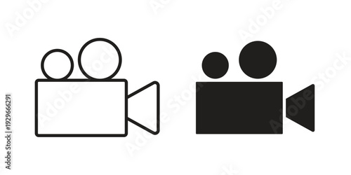 Video icons collection glyph and mixed vector Illustrations