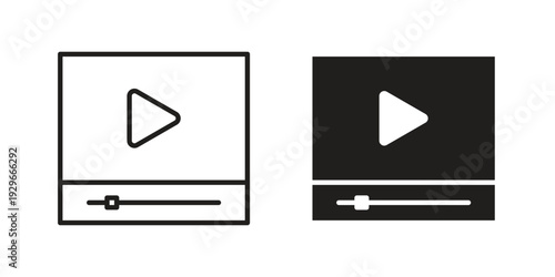 Video tutorial icons collection glyph and mixed vector Illustrations