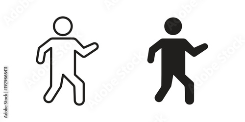 Walking icons collection glyph and mixed vector Illustrations