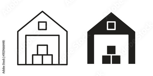 Warehouse icons collection glyph and mixed vector Illustrations