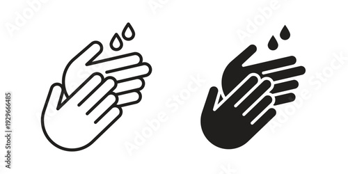 Wash hands icons collection glyph and mixed vector Illustrations