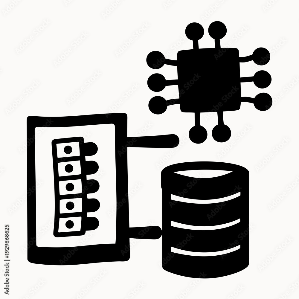 Fototapeta premium Modern data storage and processing system with microchip