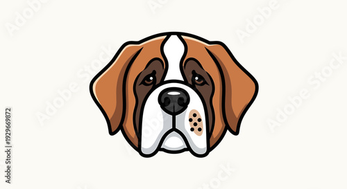 Cartoon st bernard dog face