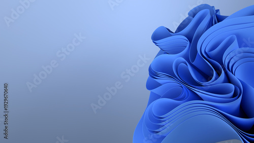 An abstract flower made of folded fabric looks dynamic and voluminous. Perfect for designing websites, posters and creative projects.