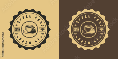 cafe coffee shop badge logo design