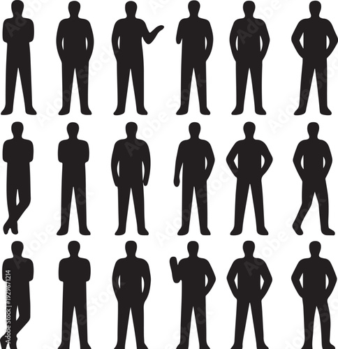 Business People Silhouette Icons Set