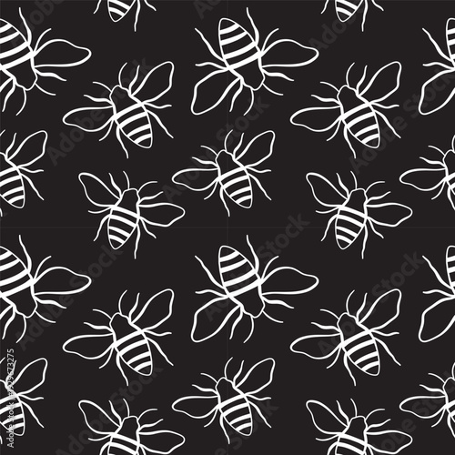 seamless pattern with bees